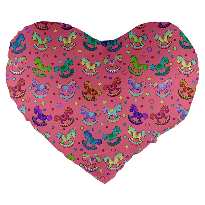 Toys pattern Large 19  Premium Flano Heart Shape Cushions