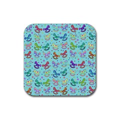 Toys Pattern Rubber Coaster (square)  by Valentinaart