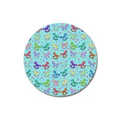 Toys Pattern Magnet 3  (round) by Valentinaart