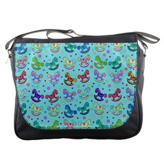 Toys Pattern Messenger Bags by Valentinaart