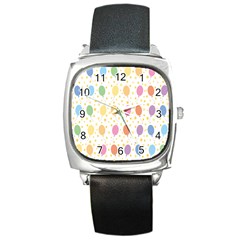 Balloon Star Rainbow Square Metal Watch by Mariart