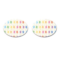 Balloon Star Rainbow Cufflinks (oval) by Mariart