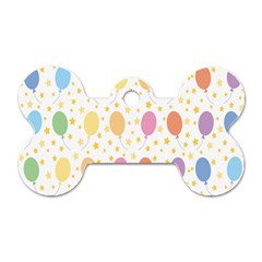 Balloon Star Rainbow Dog Tag Bone (one Side) by Mariart