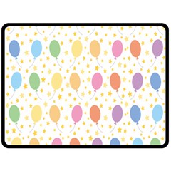 Balloon Star Rainbow Fleece Blanket (large)  by Mariart