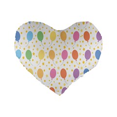 Balloon Star Rainbow Standard 16  Premium Heart Shape Cushions by Mariart