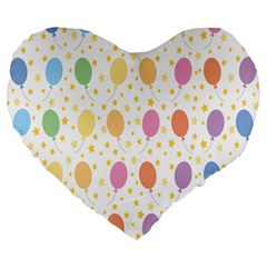 Balloon Star Rainbow Large 19  Premium Heart Shape Cushions