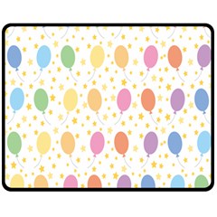 Balloon Star Rainbow Double Sided Fleece Blanket (medium)  by Mariart