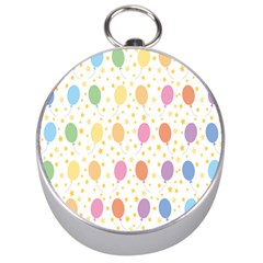 Balloon Star Rainbow Silver Compasses by Mariart