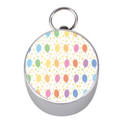 Balloon Star Rainbow Mini Silver Compasses by Mariart