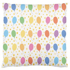 Balloon Star Rainbow Large Flano Cushion Case (two Sides) by Mariart