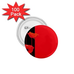 Flower Floral Red Back Sakura 1 75  Buttons (100 Pack) 