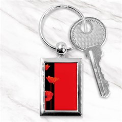 Flower Floral Red Back Sakura Key Chains (rectangle)  by Mariart