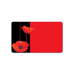 Flower Floral Red Back Sakura Magnet (name Card) by Mariart