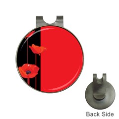 Flower Floral Red Back Sakura Hat Clips With Golf Markers by Mariart