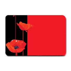 Flower Floral Red Back Sakura Small Doormat  by Mariart