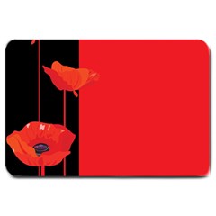 Flower Floral Red Back Sakura Large Doormat  by Mariart