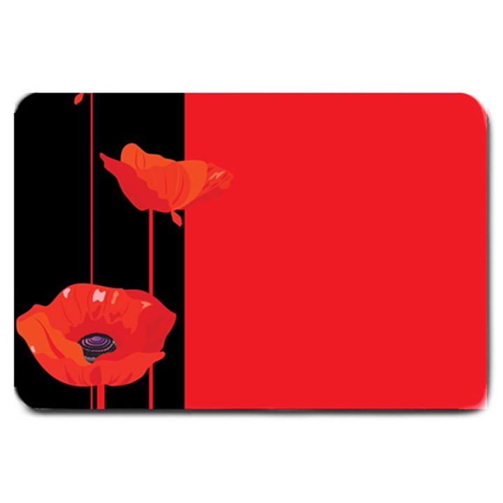 Flower Floral Red Back Sakura Large Doormat 