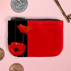 Flower Floral Red Back Sakura Mini Coin Purses by Mariart