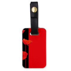 Flower Floral Red Back Sakura Luggage Tags (one Side)  by Mariart