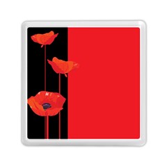 Flower Floral Red Back Sakura Memory Card Reader (square)  by Mariart