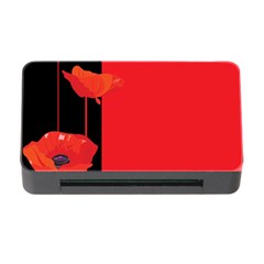 Flower Floral Red Back Sakura Memory Card Reader With Cf by Mariart