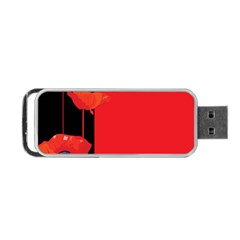 Flower Floral Red Back Sakura Portable Usb Flash (one Side) by Mariart