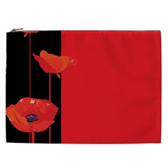 Flower Floral Red Back Sakura Cosmetic Bag (xxl)  by Mariart