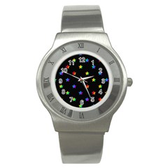 Stars Pattern Stainless Steel Watch by Valentinaart