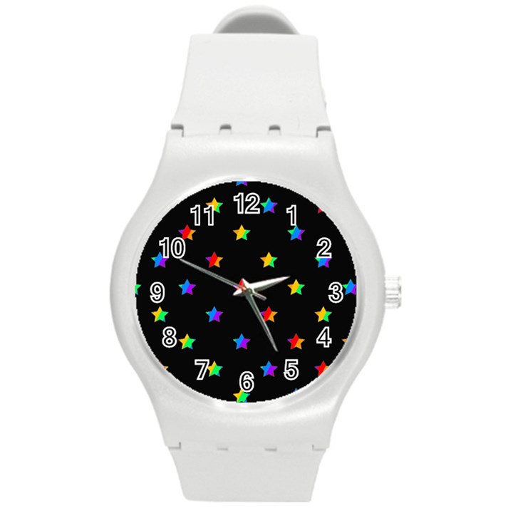 Stars pattern Round Plastic Sport Watch (M)