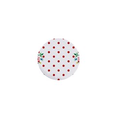 Flower Floral Polka Dot Orange 1  Mini Magnets by Mariart