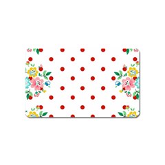 Flower Floral Polka Dot Orange Magnet (name Card) by Mariart