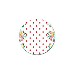 Flower Floral Polka Dot Orange Golf Ball Marker by Mariart