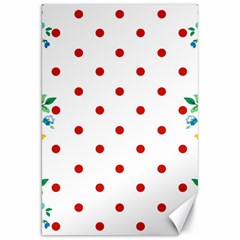 Flower Floral Polka Dot Orange Canvas 20  X 30   by Mariart