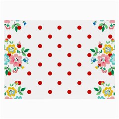 Flower Floral Polka Dot Orange Large Glasses Cloth