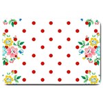 Flower Floral Polka Dot Orange Large Doormat  30 x20  Door Mat