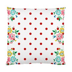 Flower Floral Polka Dot Orange Standard Cushion Case (one Side) by Mariart