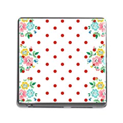 Flower Floral Polka Dot Orange Memory Card Reader (square) by Mariart