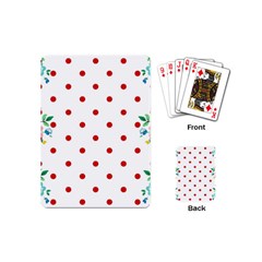 Flower Floral Polka Dot Orange Playing Cards (mini) 