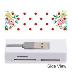 Flower Floral Polka Dot Orange Memory Card Reader (stick)  by Mariart