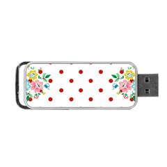 Flower Floral Polka Dot Orange Portable Usb Flash (two Sides) by Mariart