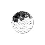 Batik Rain Black Flower Spot Golf Ball Marker Front