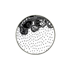 Batik Rain Black Flower Spot Hat Clip Ball Marker (10 Pack) by Mariart