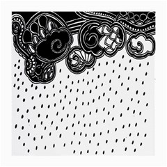 Batik Rain Black Flower Spot Medium Glasses Cloth by Mariart