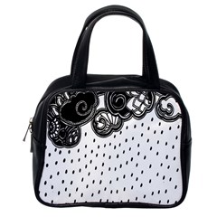 Batik Rain Black Flower Spot Classic Handbags (one Side) by Mariart