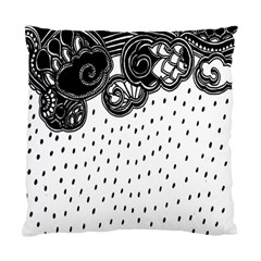 Batik Rain Black Flower Spot Standard Cushion Case (two Sides) by Mariart