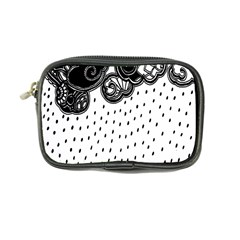 Batik Rain Black Flower Spot Coin Purse by Mariart