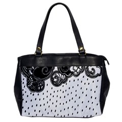 Batik Rain Black Flower Spot Office Handbags by Mariart