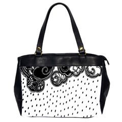 Batik Rain Black Flower Spot Office Handbags (2 Sides)  by Mariart