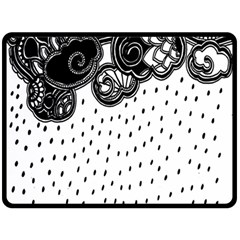 Batik Rain Black Flower Spot Fleece Blanket (large)  by Mariart