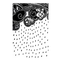 Batik Rain Black Flower Spot Shower Curtain 48  X 72  (small)  by Mariart